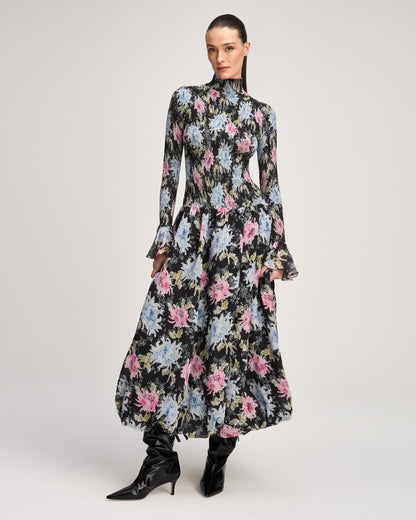 Black Multi Ikat Dahlia Ismene Dress