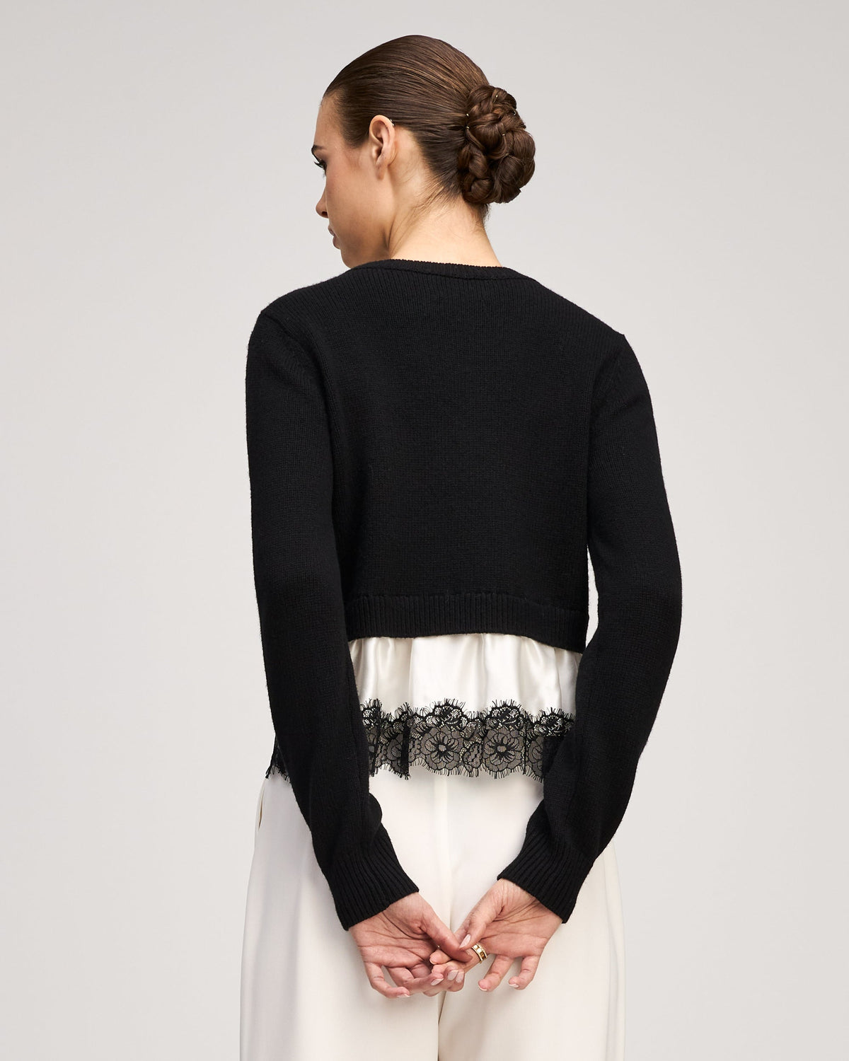 Black/Ivory/Black Zyla Pullover
