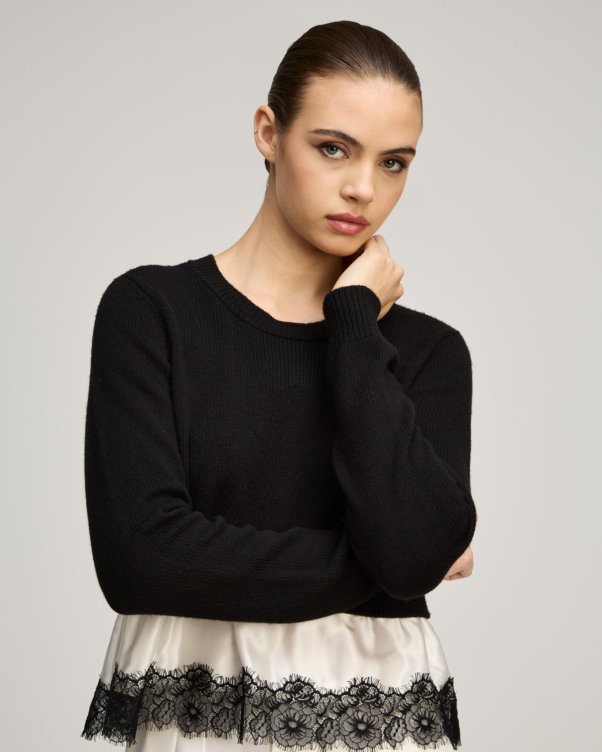 Black/Ivory/Black Zyla Pullover