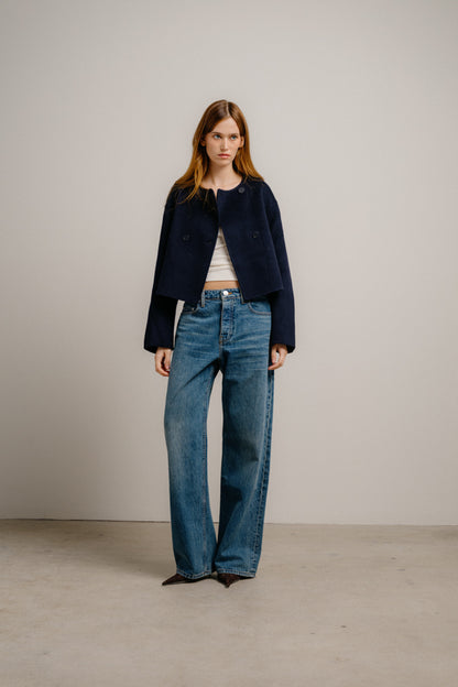 Floren Cropped Double Breasted Coat