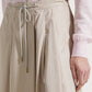 Taupe Poplin Midi Skirt
