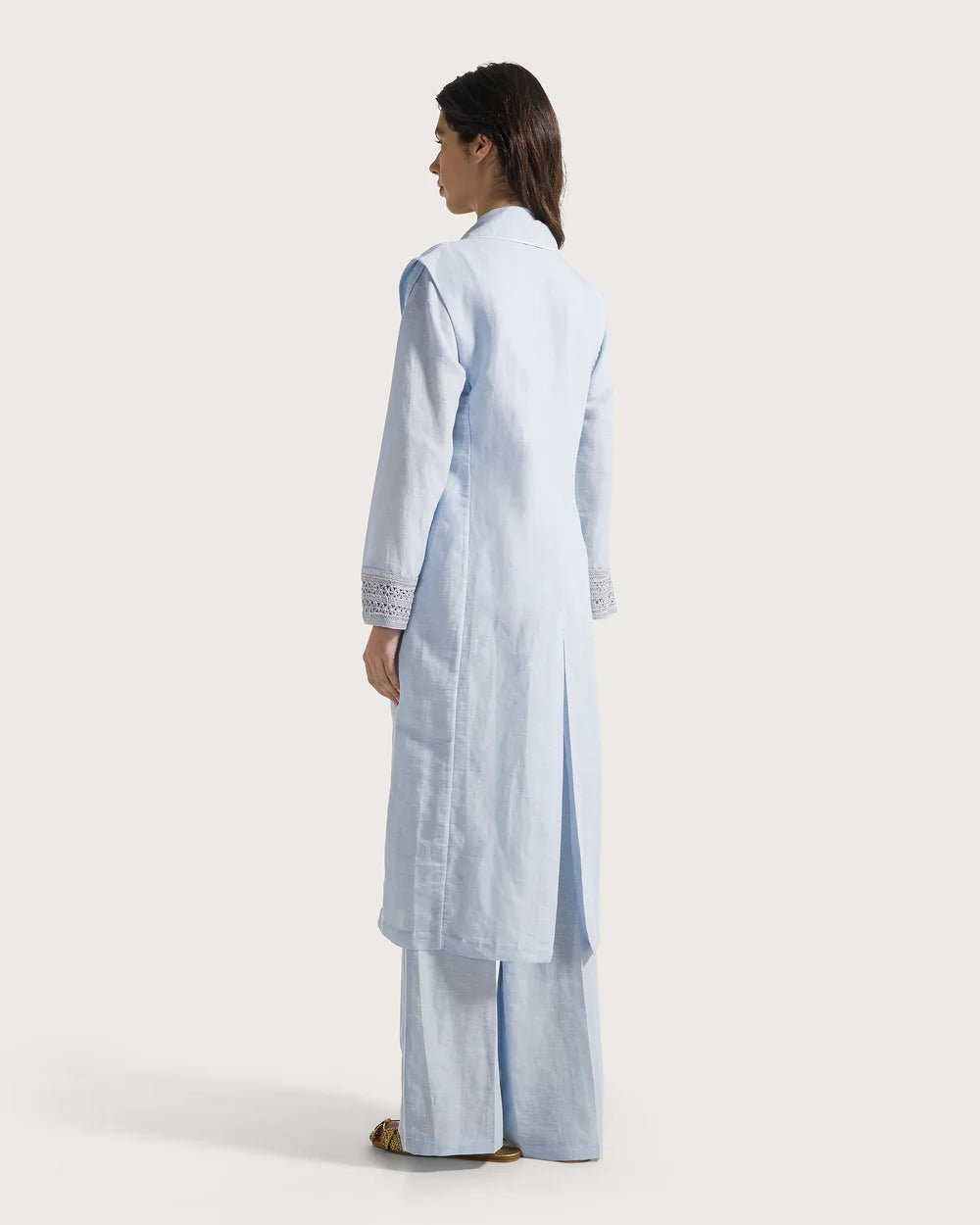 Long Linen Cotton Vest