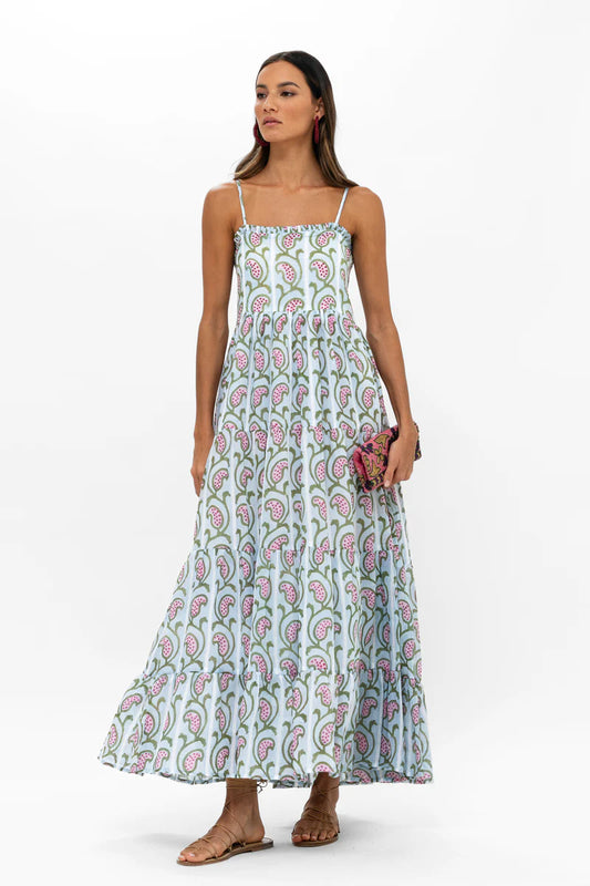 Smocked Back Maxi Dress Goa Green