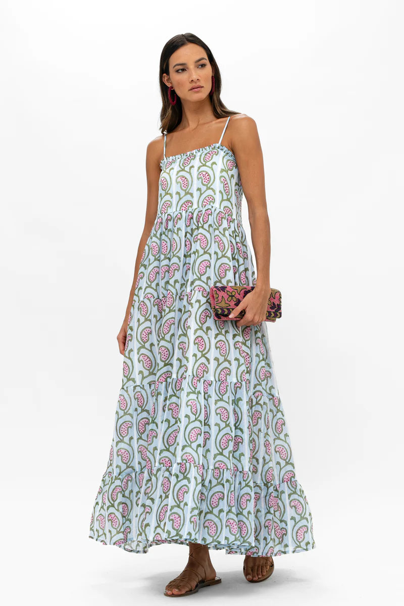 Smocked Back Maxi Dress Goa Green