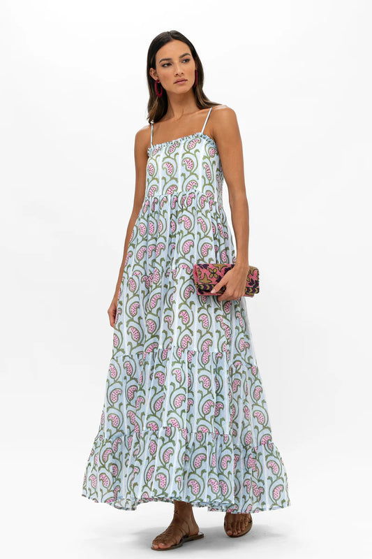 Smocked Back Maxi Dress Goa Green
