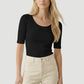 SOFT TOUCH ELBOW SLEEVE SCOOPNECK