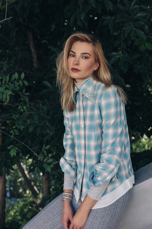 Stillwater Plaid Flannel Beaded Shirt