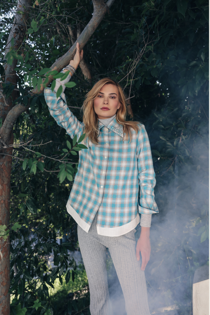 Stillwater Plaid Flannel Beaded Shirt