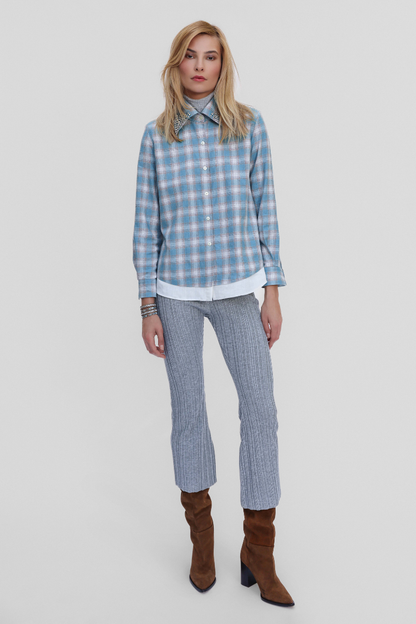 Stillwater Plaid Flannel Beaded Shirt