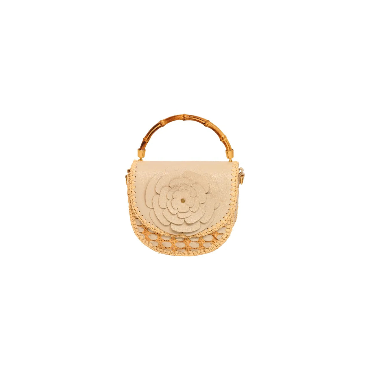 Etrusca Fleur Bamboo Bag Beige