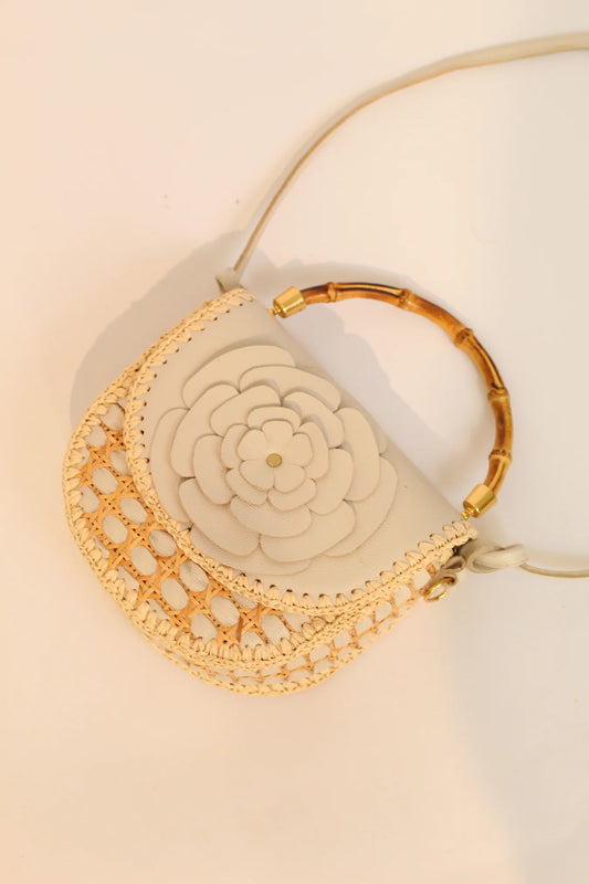 Etrusca Fleur Bamboo Bag Beige