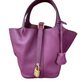 Leather handbag Plum