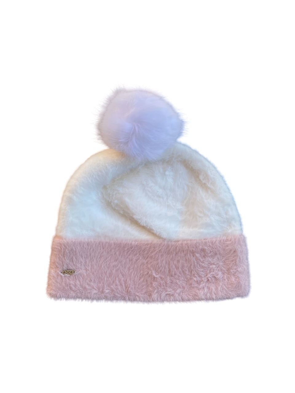 Ivory & Pink Beanie