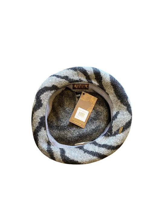 Wool Beret Grey Abstract