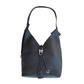 Leather Shoulder Bag Black & Silver