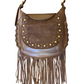 Shoulder Bag Brown Fringe