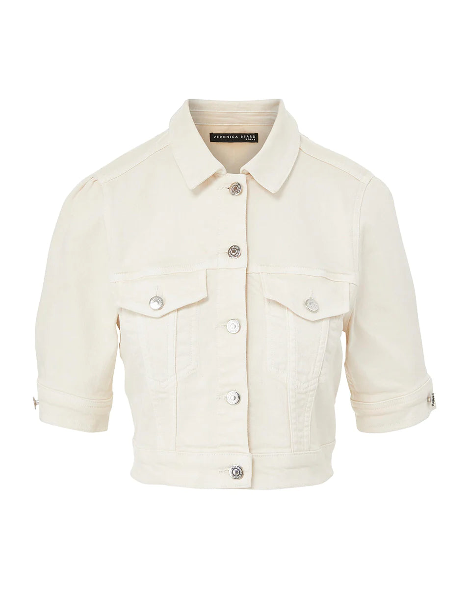 White denim 2025 jacket short sleeve