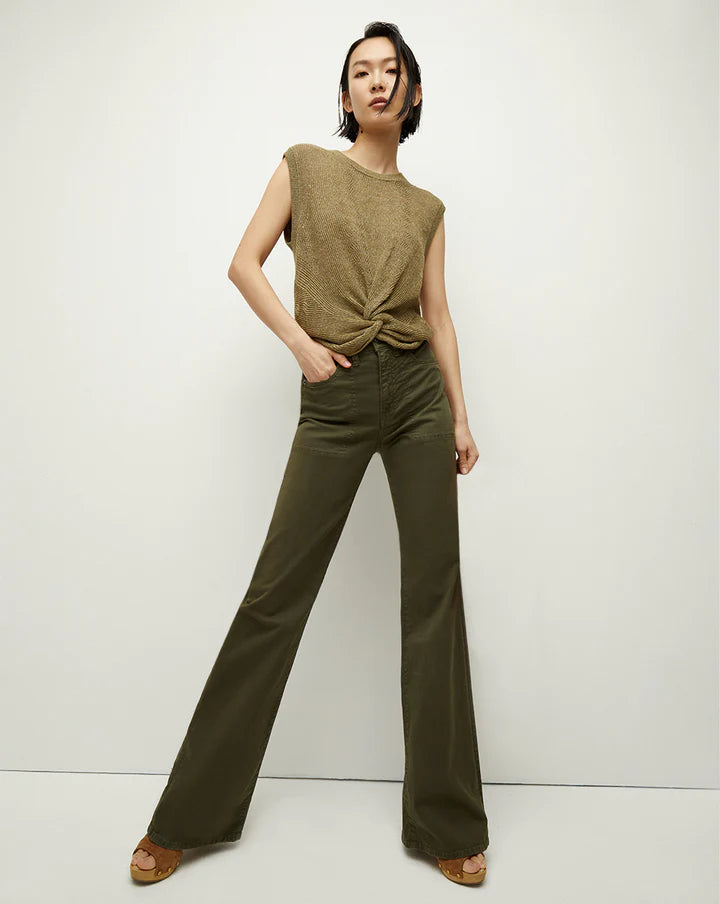 Crosbie Slim Wide-Leg Pant With Patch Pockets
