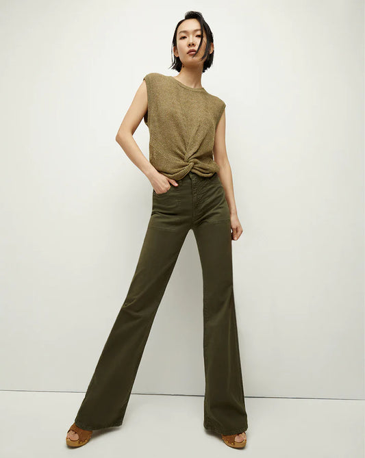 Crosbie Slim Wide-Leg Pant With Patch Pockets