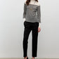 Striped Long Sleeve Mock Neck Top