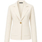 Cream Knitted One Button Jacket