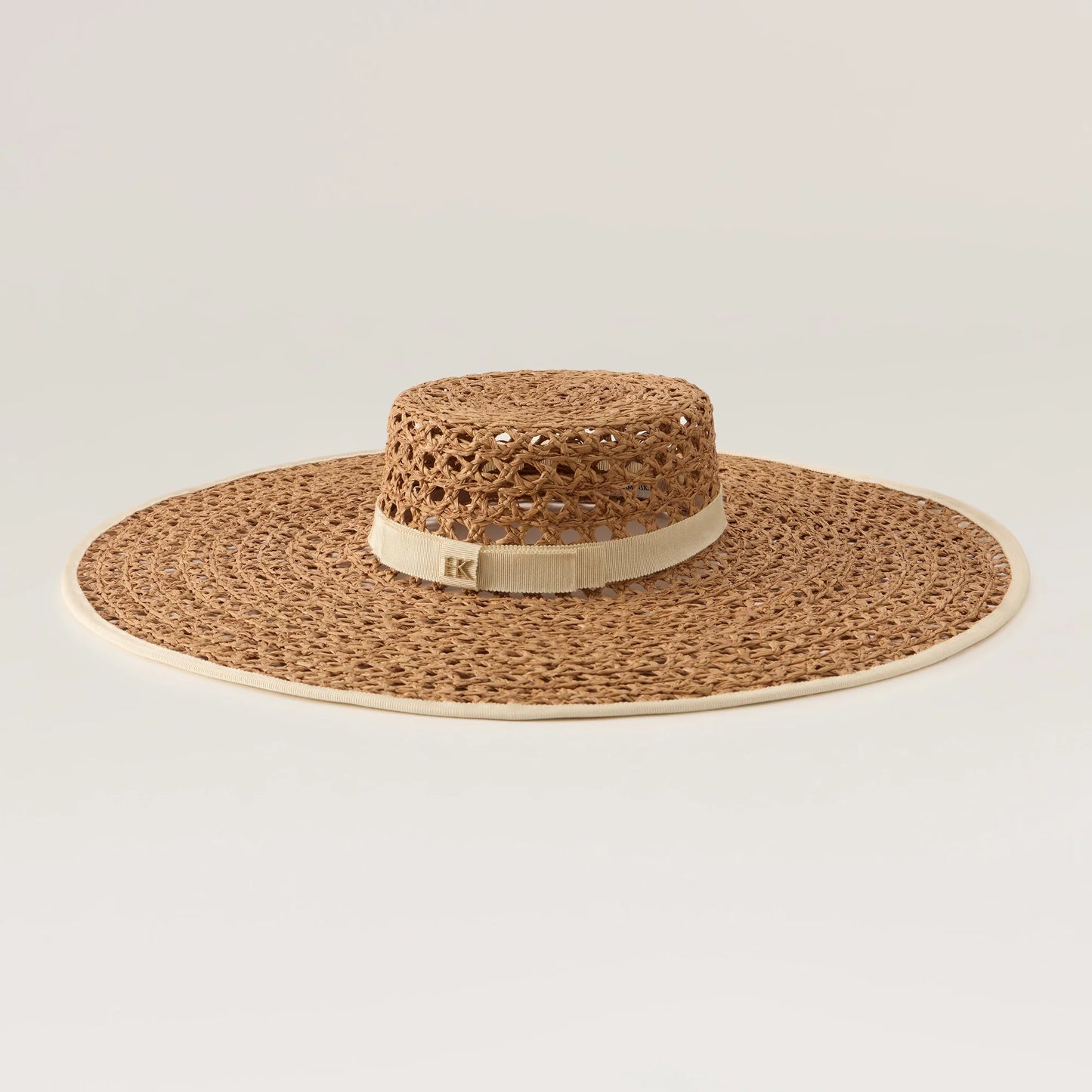 KAVYA RAFFIA LACE BOATER