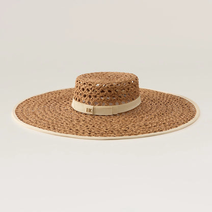 KAVYA RAFFIA LACE BOATER