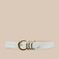 WHITE TOBAR LEATHER BELT