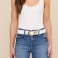 WHITE TOBAR LEATHER BELT