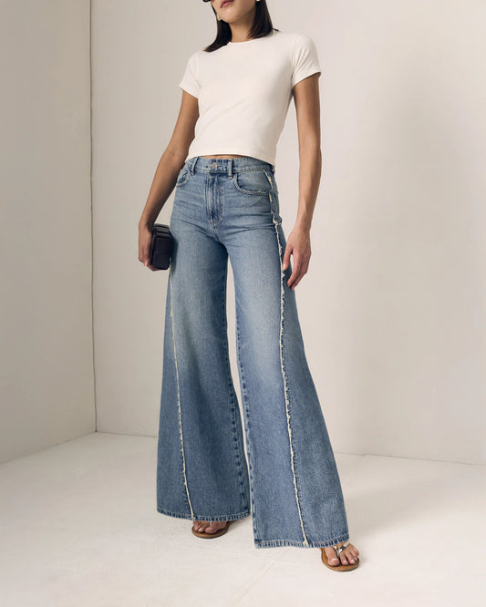 Joss Wide Leg Fray Jeans