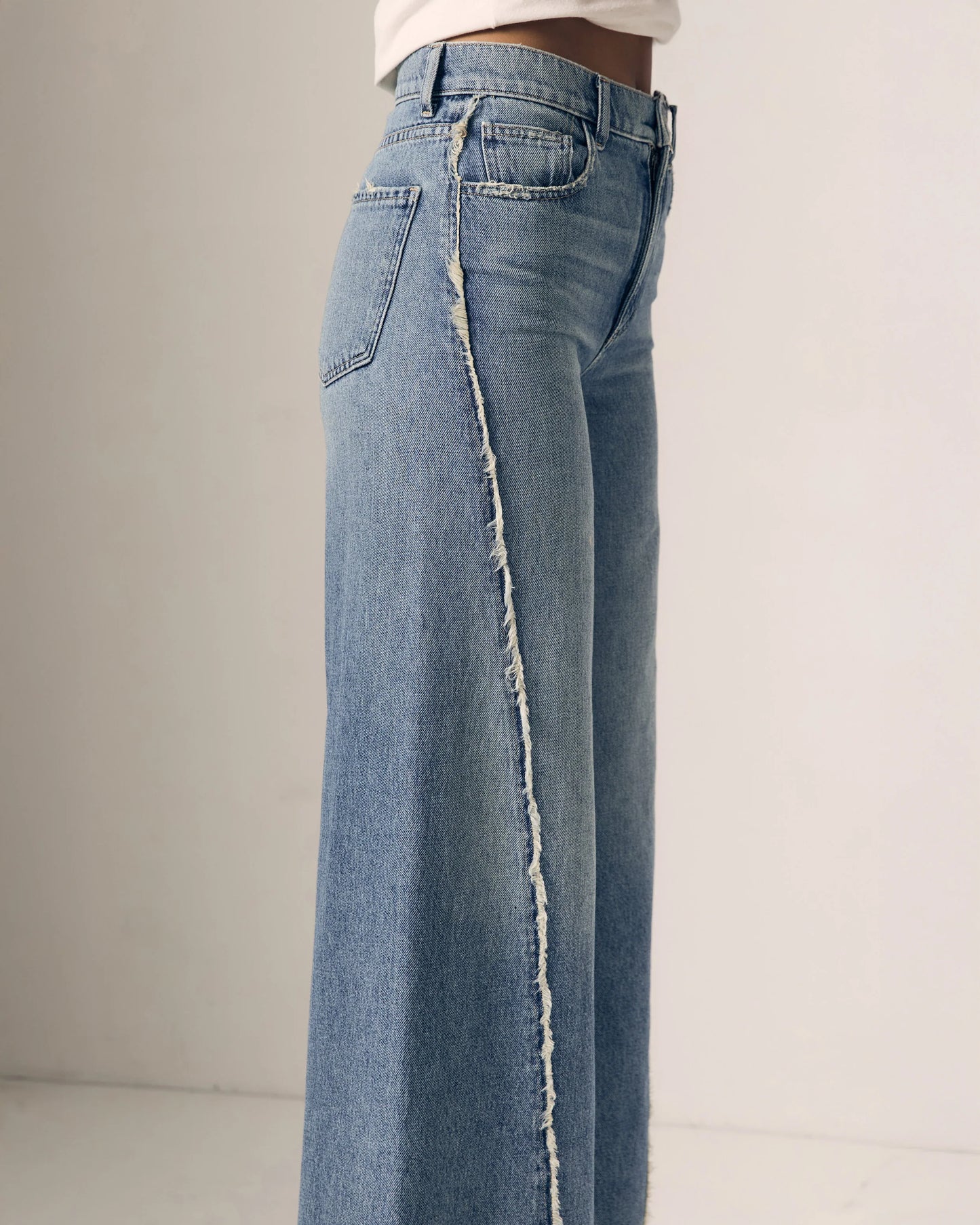 Joss Wide Leg Fray Jeans