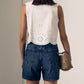 Embroidered Eyelet Sailor Top
