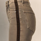 Mocha High Rise-Tux Stripe Column Jean
