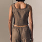 LINEN RUFFLE CAMI