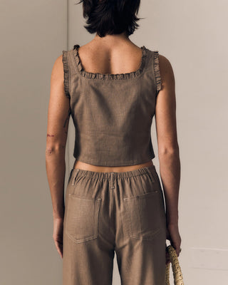 LINEN RUFFLE CAMI