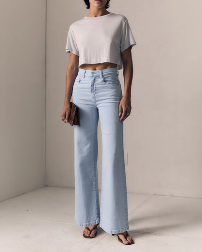 Powder Blue Column Jean