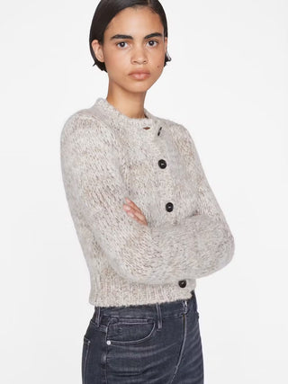 Marl Cardi Sweater In Oatmeal Heather Multi