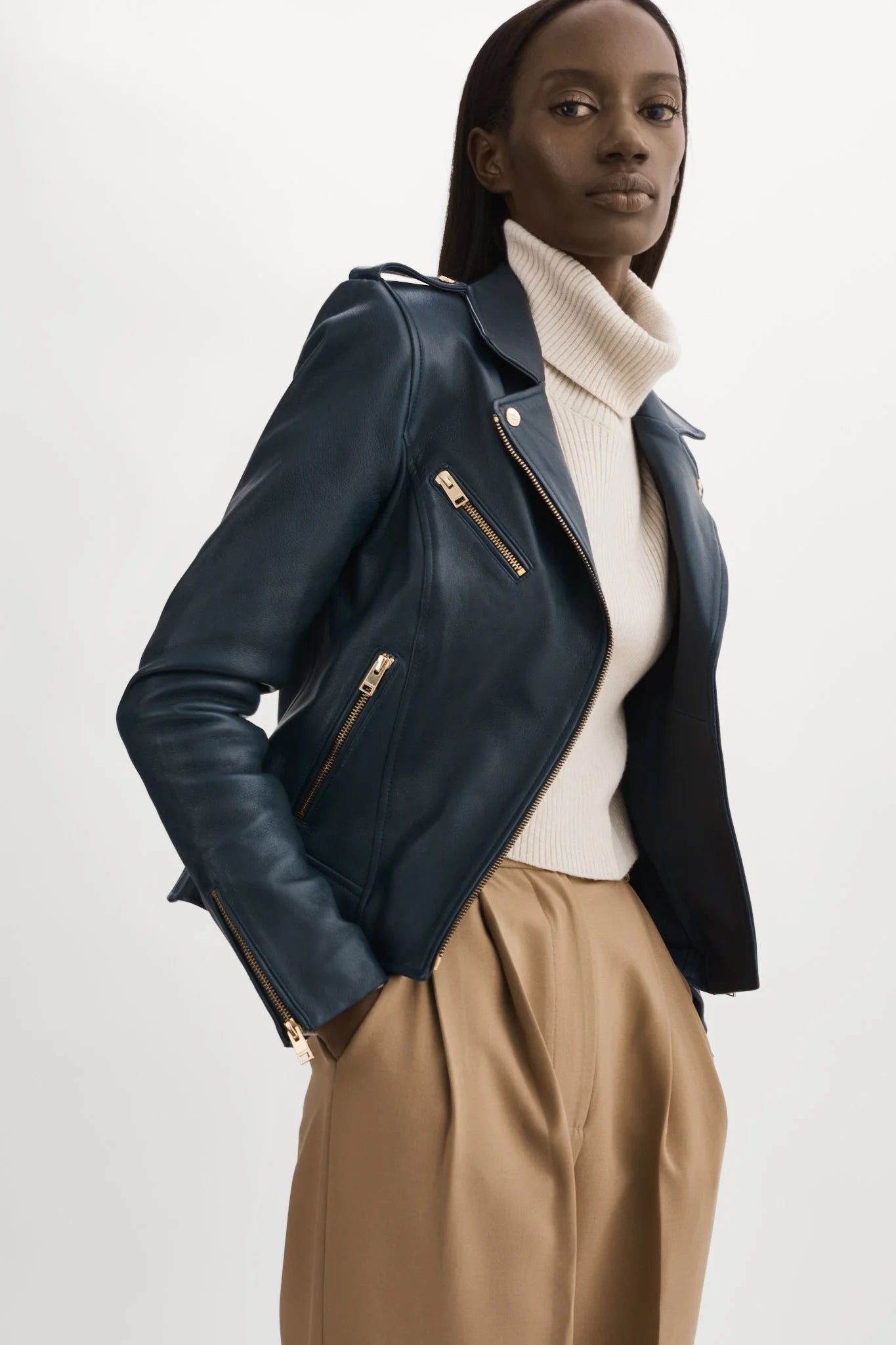 Mellie Leather Biker Jacket