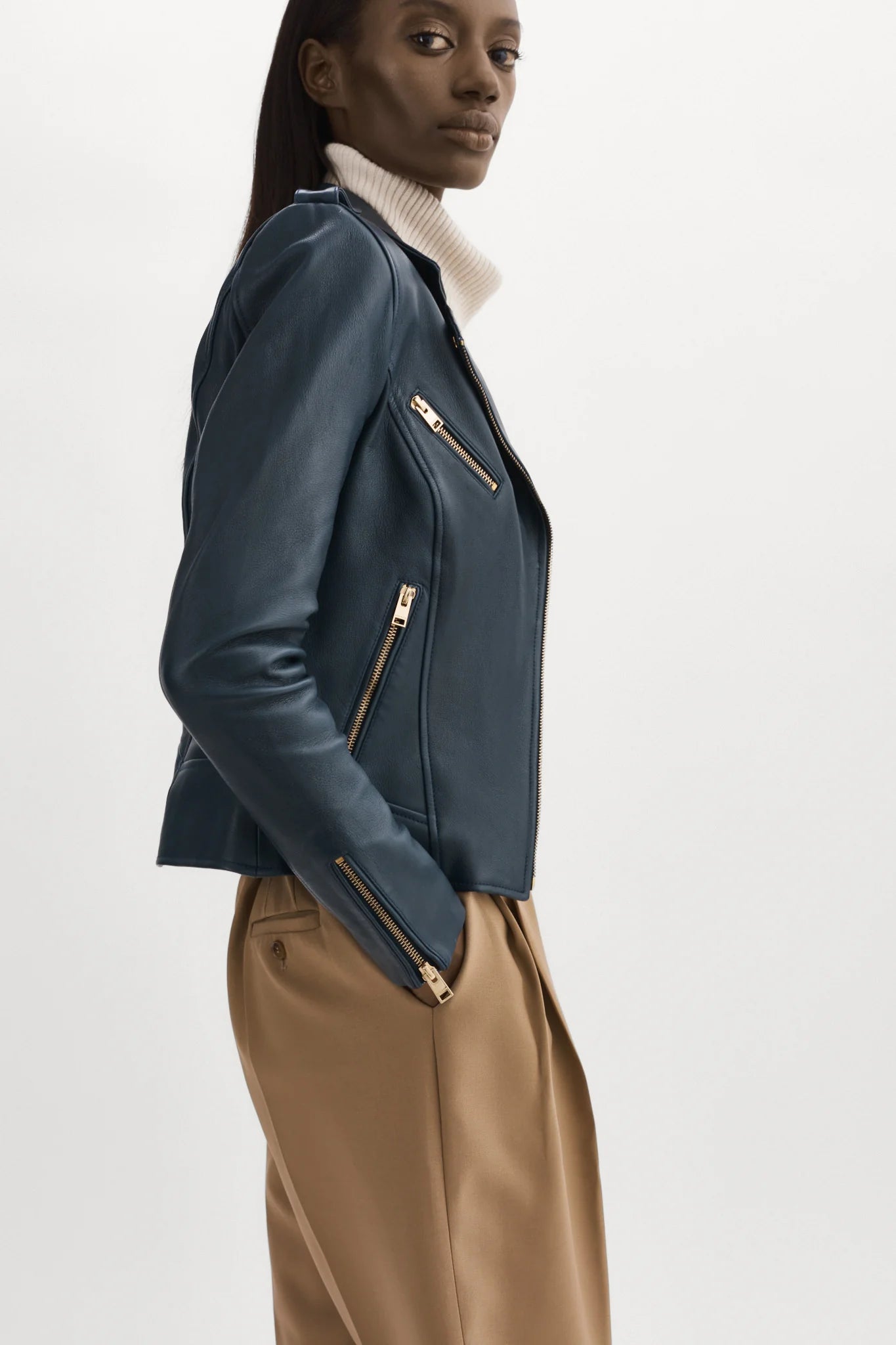 Mellie Leather Biker Jacket