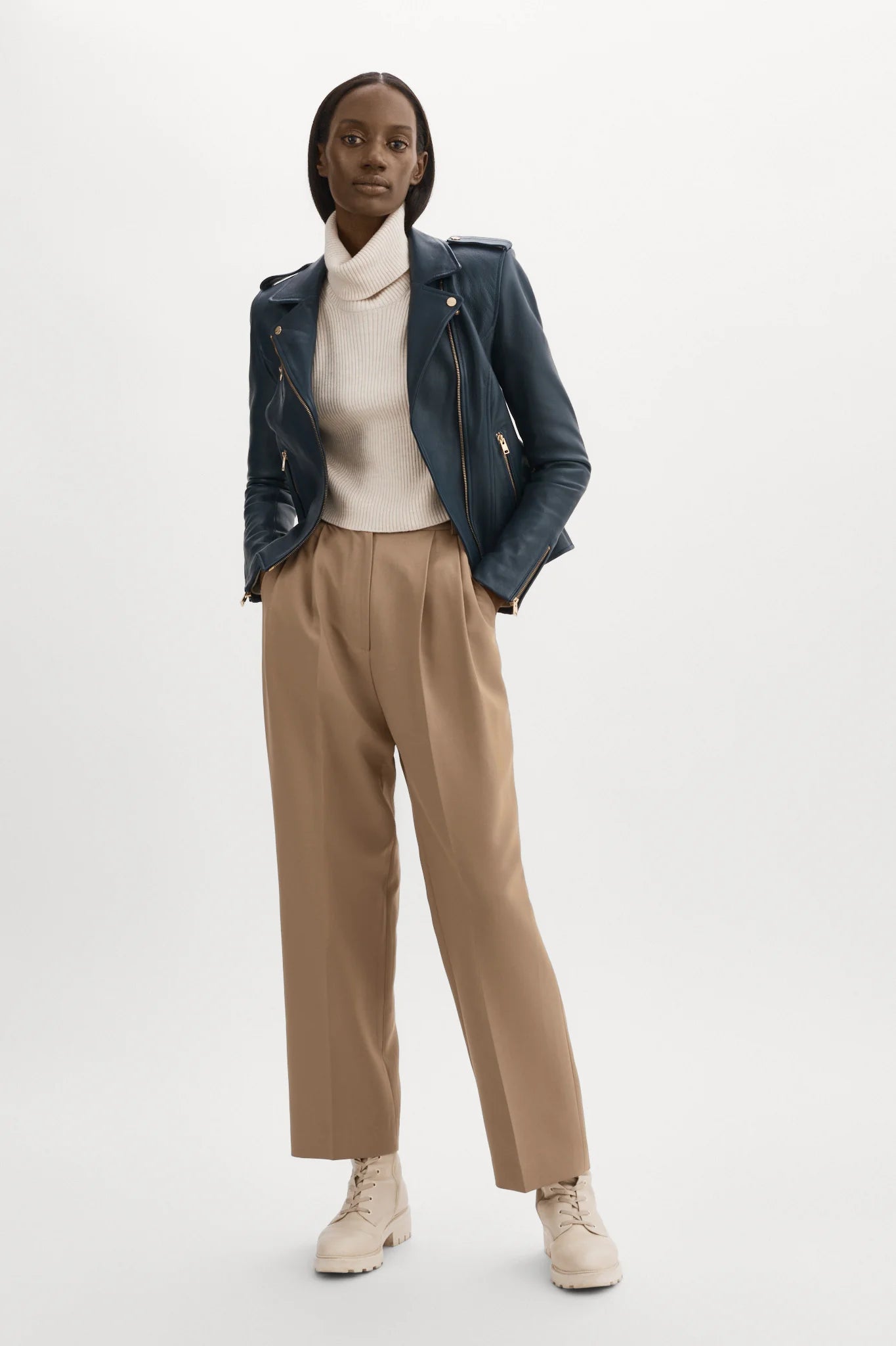 Mellie Leather Biker Jacket