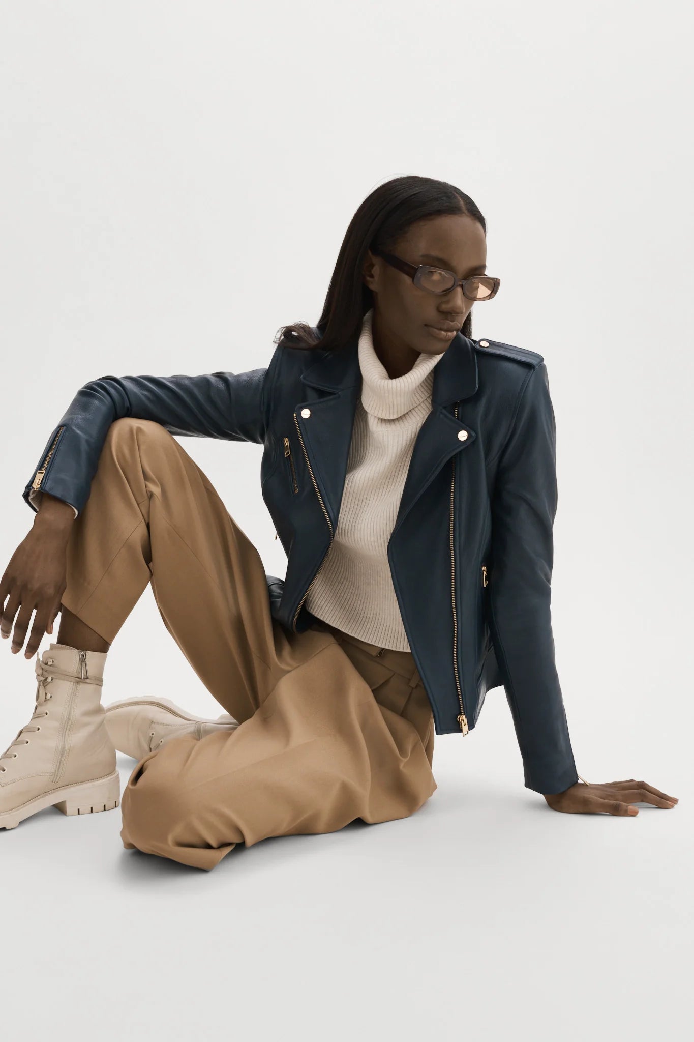 Mellie Leather Biker Jacket