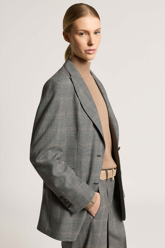 Satellite Grey Glen Check Blazer