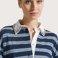 Striped Polo With Stone Detailing