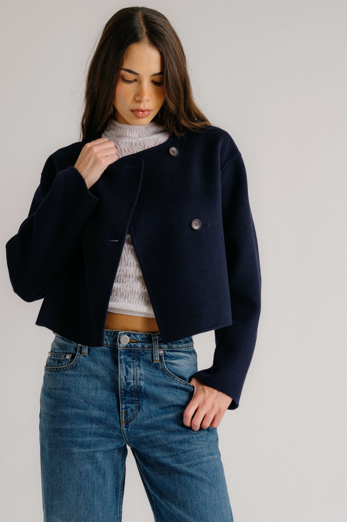 Floren Cropped Double Breasted Coat