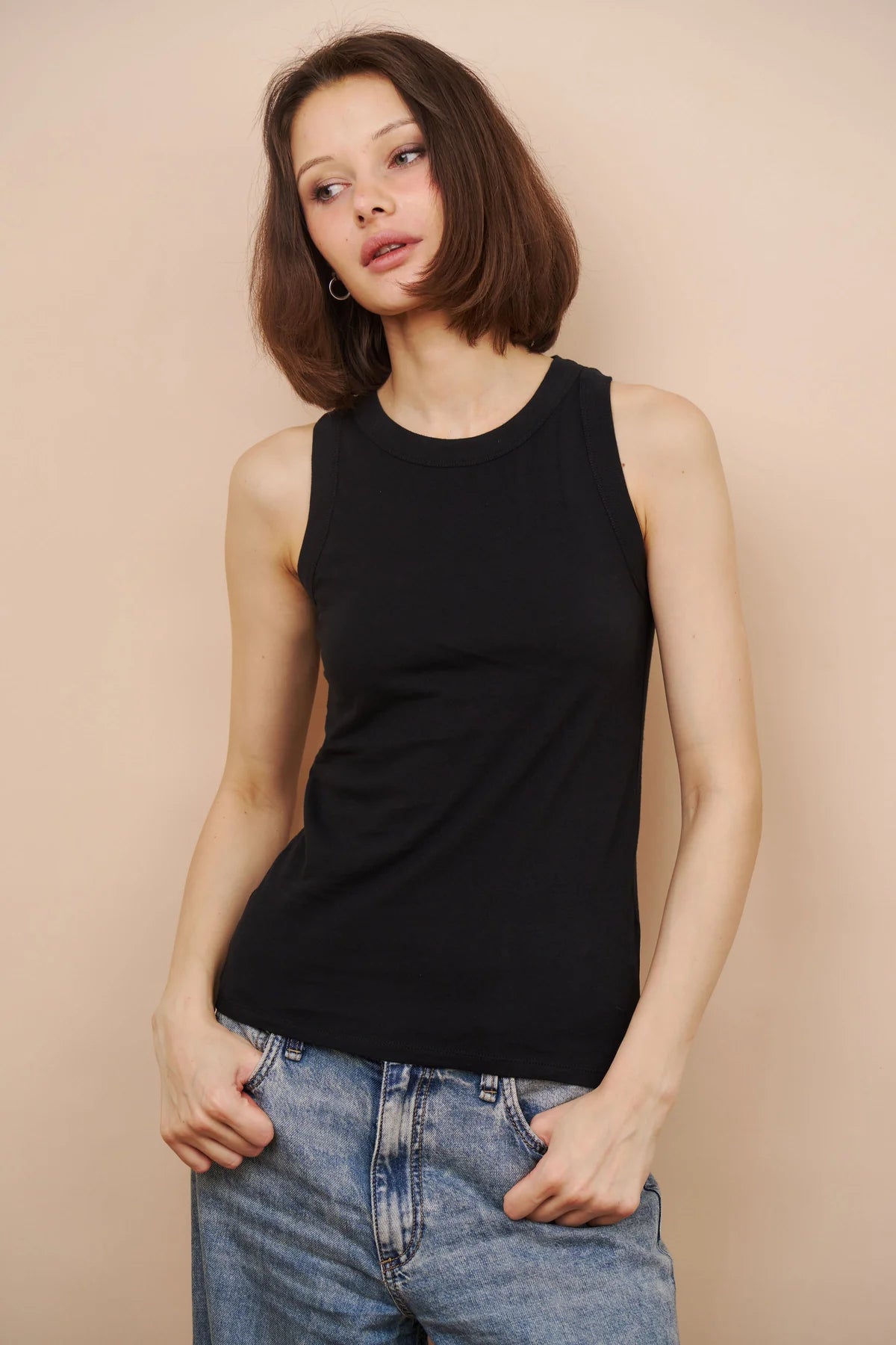 DELUXE COTTON CREWNECK TANK