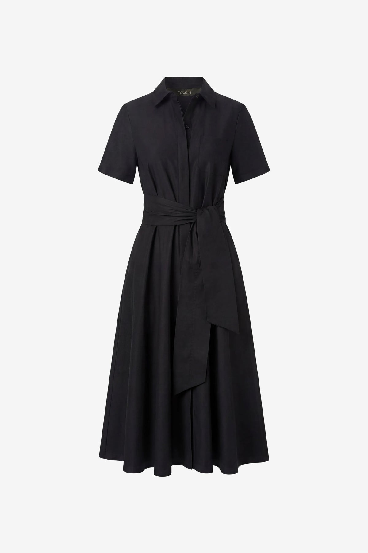 Jet Megan Short Sleeve Tie-Front Midi Shirt Dress