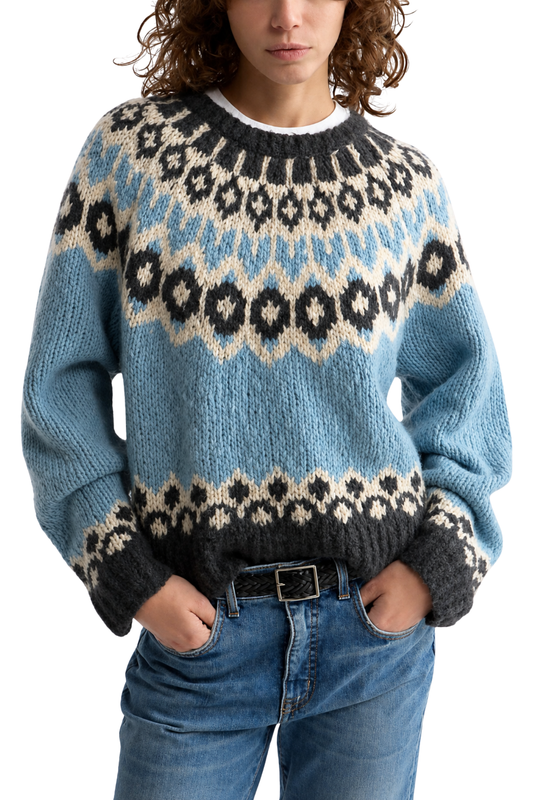 Blue Isaline Fair Isle Sweater