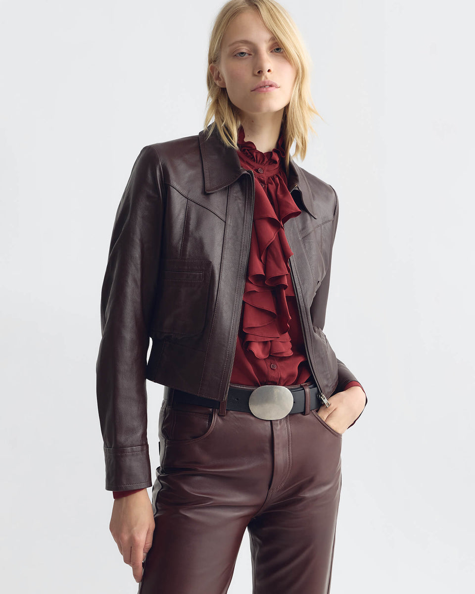 Bordeaux Charly Leather Jacket
