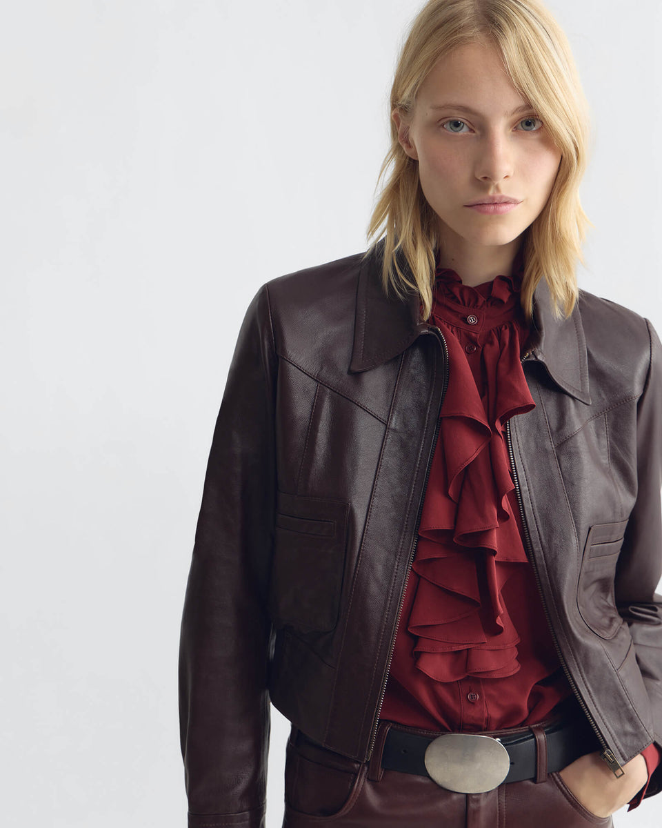Bordeaux Charly Leather Jacket