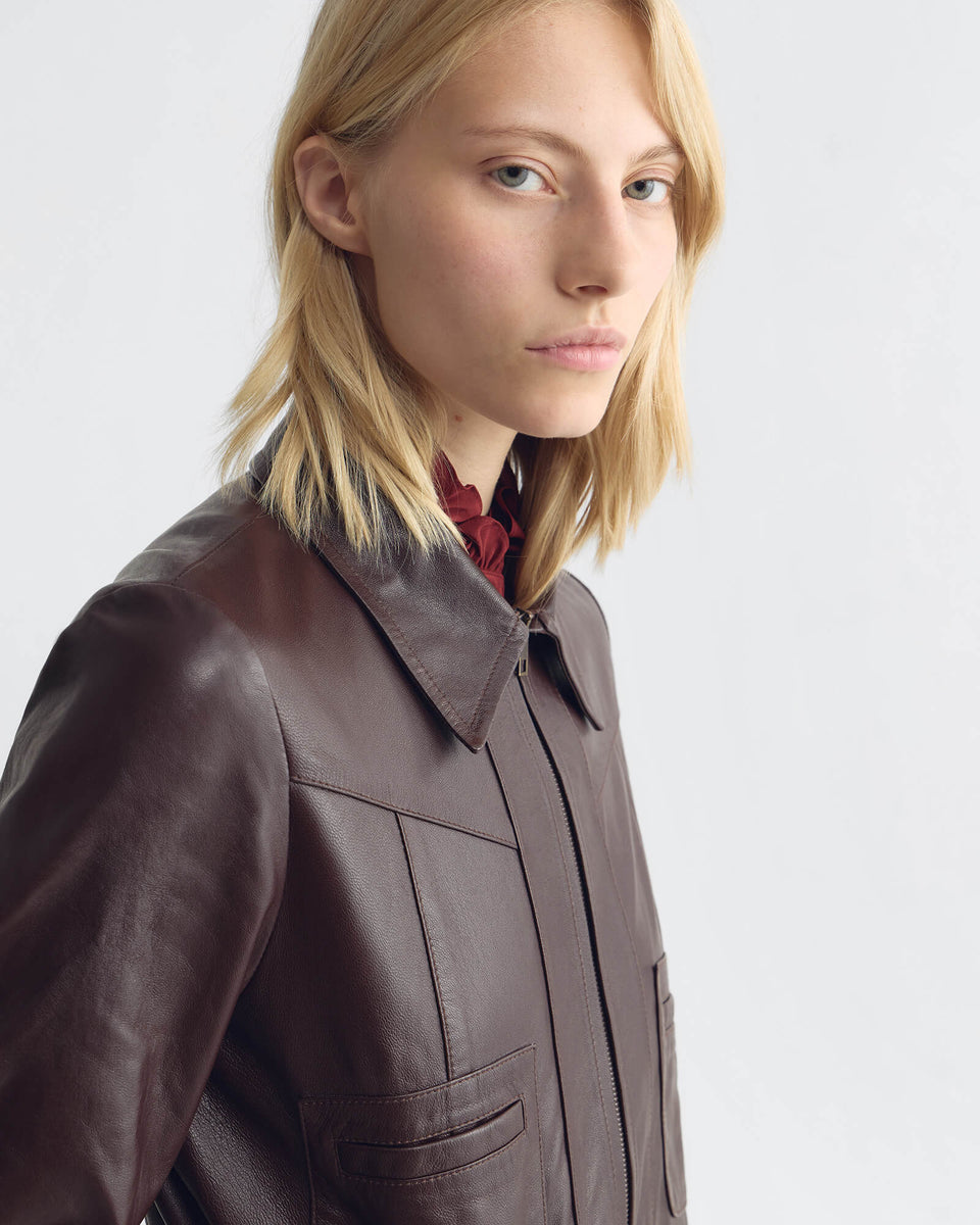 Bordeaux Charly Leather Jacket